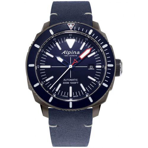 Men's Automatic Watch - Seastrong Diver Navy Blue Dial Strap /AL-525LNN4TV6 - Alpina - Modalova