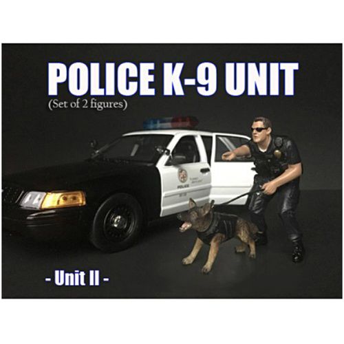 Figure - Police Officer with K9 Dog Unit II for 1/18 Scale Models - American Diorama - Modalova