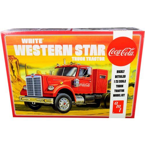 Scale Model Kit - Skill 3 White Western Star Semi Truck Tractor Coca-Cola - AMT - Modalova