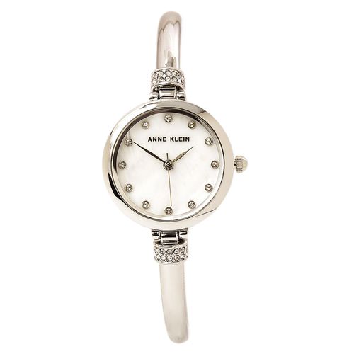 BAGT Women's Bangle Bracelet Quartz Swarovski Crystal Mother of Pearl Dial Watch Set - Anne Klein - Modalova