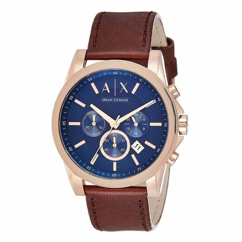 Men's Chronograph Watch - Outerbanks Navy Blue Dial / AX2508 - Armani Exchange - Modalova