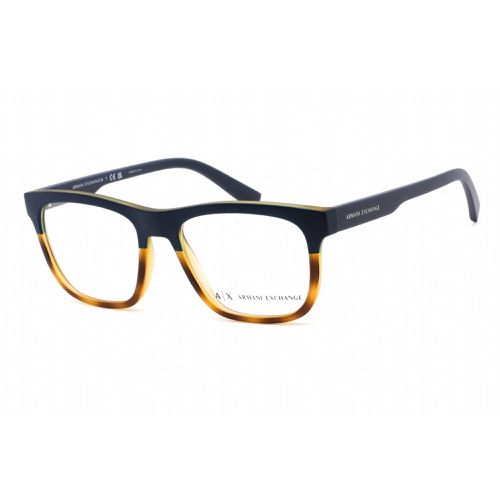 Unisex Eyeglasses - Matte Havana Plastic Square Frame / AX3050 8246 - Armani Exchange - Modalova