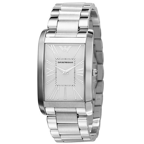 Men's Watch - Classic White Dial Silver Stainless Steel Bracelet / AR2036 - Armani - Modalova