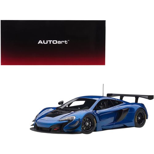 Model Car - 1/18 Scale Mclaren 650S GT3 Azure Blue with Black Accents - Autoart - Modalova