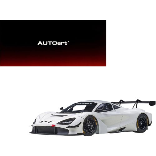 Model Car - 1/18 Scale Mclaren 720S GT3 with Real Rubber Tires, Gloss White - Autoart - Modalova