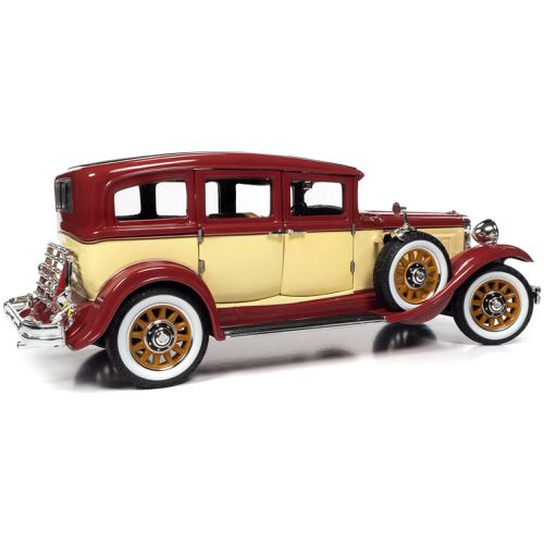 Diecast Model Car - 1931 Peerless Master 8 Sedan Maroon and Cream - Autoworld - Modalova