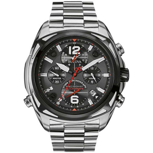 B227 Men's Precisionist Grey Dial Steel Bracelet Chronograph Dive Watch - Bulova - Modalova
