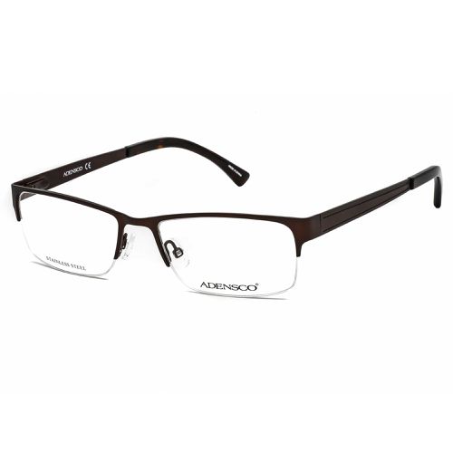 Men's Eyeglasses - Dark Brown Half Rim Rectangular Frame / AD 128 0R0Z 00 - Adensco - Modalova
