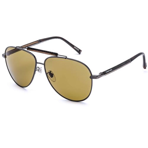 Men's Sunglasses - Ruthenium/Carbon Fiber/Wood Aviator Shape Frame SCHC94 568P - Chopard - Modalova