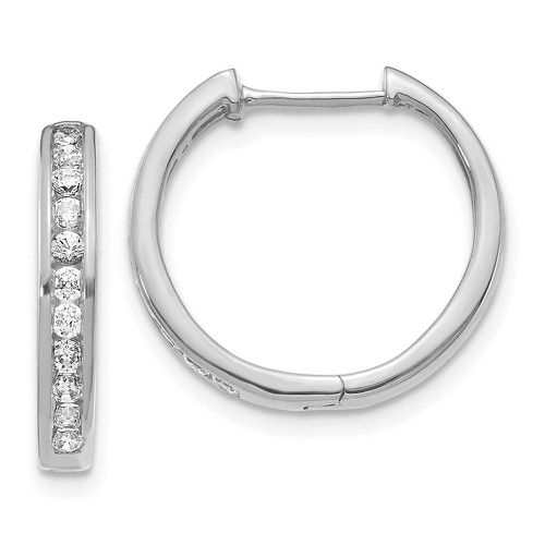 K White Gold Diamond Hinged Hoop Earrings - Jewelry - Modalova