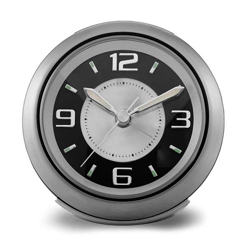Alarm Desk Clock - Lite Night Two Tone Dial Brushed Silver Tone Finish / B5027 - Bulova - Modalova