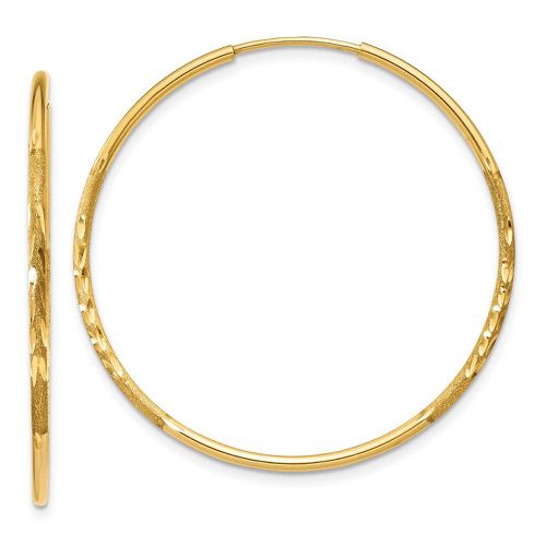 K 1.25mm Diamond-cut Endless Hoop Earring - Jewelry - Modalova
