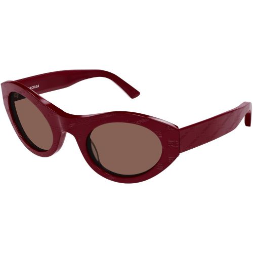 Women's Sunglasses - Burgundy Cat Eye Shape Frame Brown Lens / BB0250S 004 - Balenciaga - Modalova