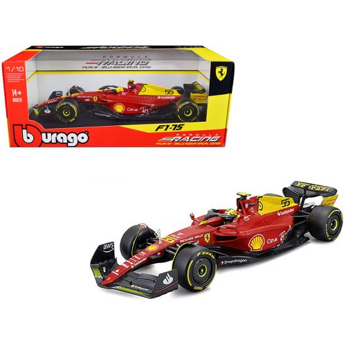 Diecast Model Car - Formula Racing Ferrari F1-75 #55 Carlos Sainz - Bburago - Modalova