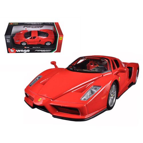 Scale Diecast Model Car - Ferrari Enzo Opening Doors Rubber Tires Red - Bburago - Modalova