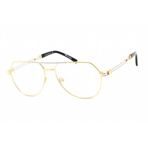 Men's Eyeglasses - Shiny Gold/Silver Titanium Aviator Frame / PC75086 C03 - Charriol - Modalova