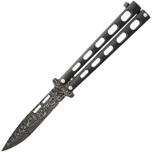 Knife - Clip Point Zinc Damascus Steel Blade Butterfly, 5 inch / BS115D - Bear & Son - Modalova