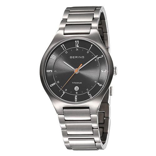 Titanium Men's Grey Dial Quartz Watch - Bering - Modalova