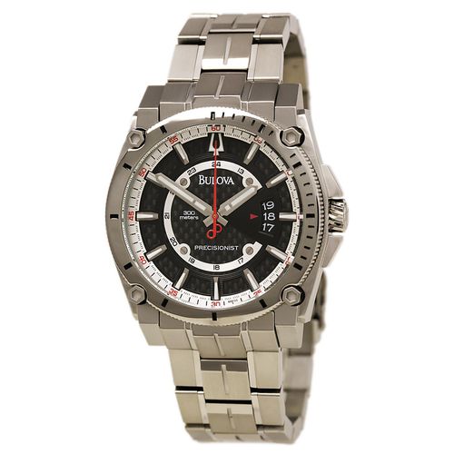 B133 Men's Precisionist Super Accurate Titanium Black Dial Quartz Watch - Bulova - Modalova