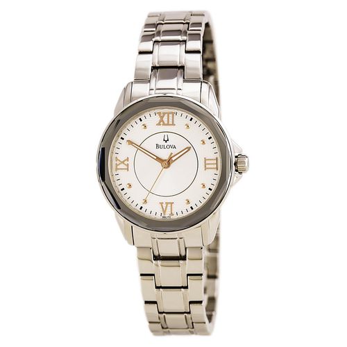 L172 Women's Dress Silver Tone Dial Stainless Steel Bracelet Watch - Bulova - Modalova