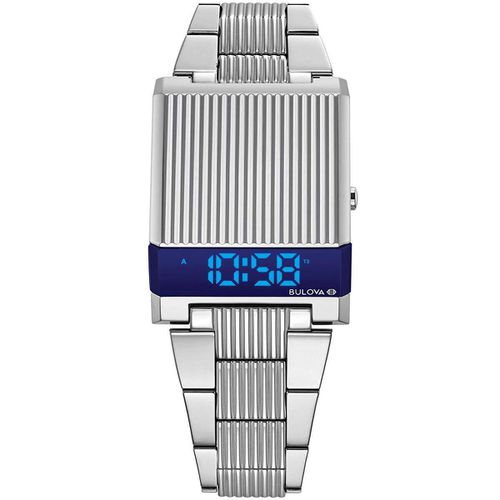 Men's Quartz Watch - Computron Digital LED Dial Steel Bracelet / 96C139 - Bulova - Modalova