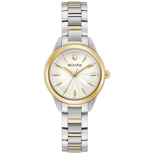 Women's Watch - Sutton White Dial Two Tone Stainless Steel Bracelet / 98L277 - Bulova - Modalova