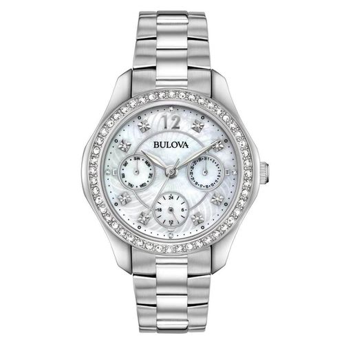 Women's Bracelet Watch - Crystal Mother of Pearl Dial Quartz / 96N111 - Bulova - Modalova