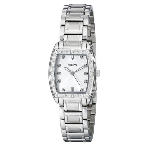 Women's Diamond Watch - Highbridge Silver Dial Steel Bracelet / 96R162 - Bulova - Modalova