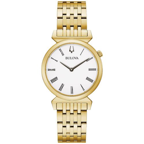 Women's Quartz Watch - Regatta White Dial Yellow Gold Bracelet / 97L161 - Bulova - Modalova