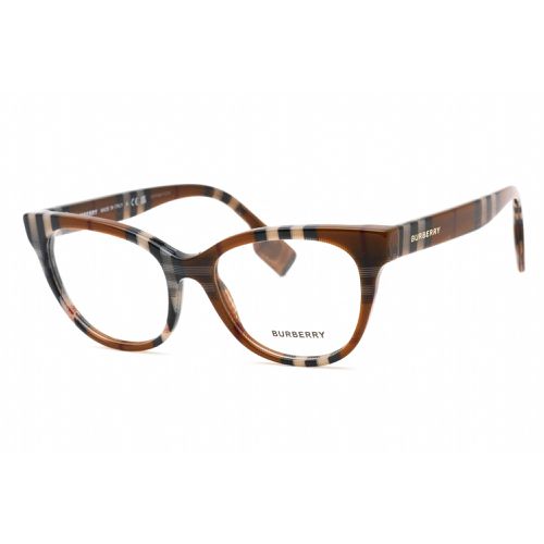 Women's Eyeglasses - Full Rim Cat Eye Check Brown, 53 mm / 0BE2375 3966 - BURBERRY - Modalova