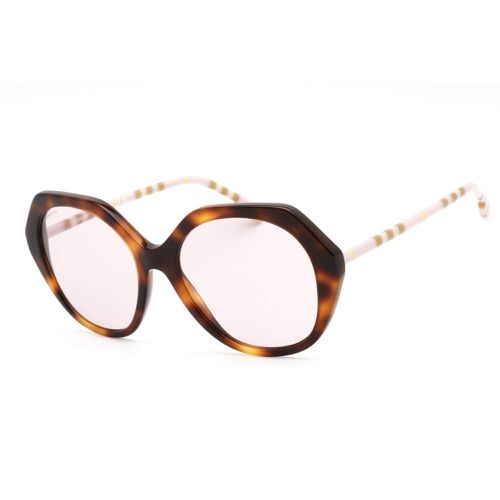 Women's Sunglasses - Light Havana Plastic Frame Pink Lens / 0BE4375 4019/5 - BURBERRY - Modalova