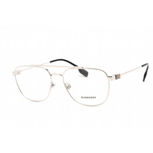 Men's Eyeglasses - Full Rim Aviator Shape Silver Metal Frame / 0BE1377 1005 - BURBERRY - Modalova