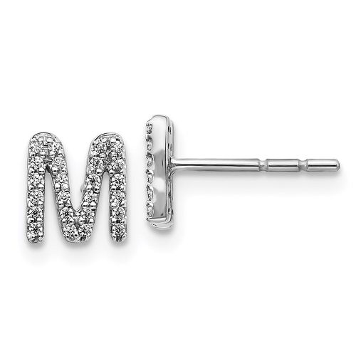 K White Gold Diamond Initial M Earrings - Jewelry - Modalova
