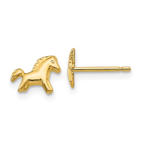 K Polished Horse Post Earrings - Jewelry - Modalova