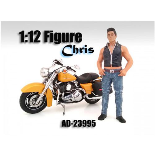 Figure - Biker Chris Pre-Painted For 1:12 Scale Model Motorcycles - American Diorama - Modalova