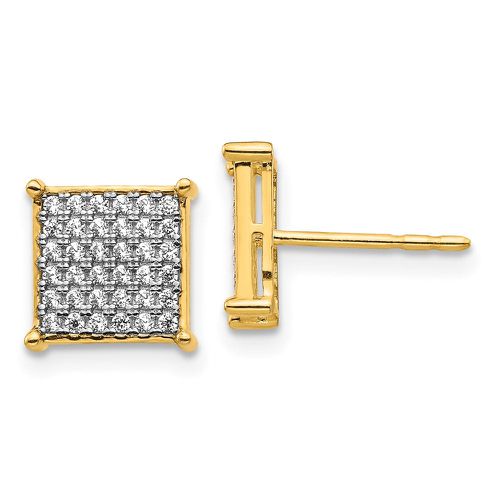K CZ Pav‚ Square Post Earrings - Jewelry - Modalova