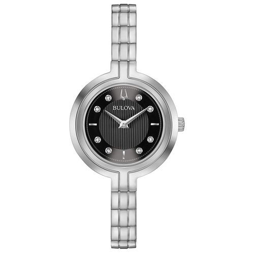 Women's Diamond Watch - Rhapsody Silver Tone Stainless Steel Bracelet / 96P215 - Bulova - Modalova