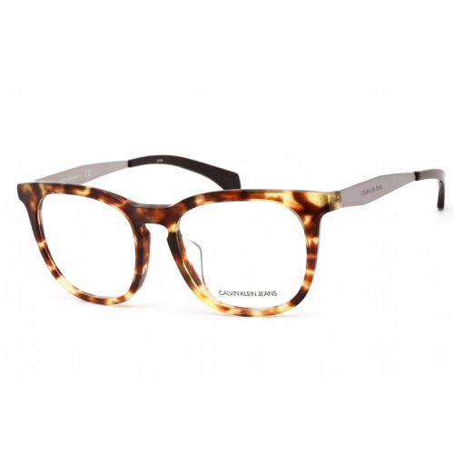 Unisex Eyeglasses - Khaki Tortoise Plastic Square / CKJ495AF 204 - Calvin Klein Jeans - Modalova