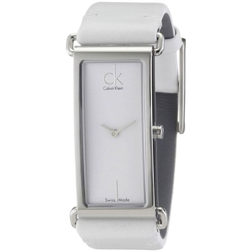 K0I23101 Women's Citified White Leather Strap Watch - Calvin Klein - Modalova