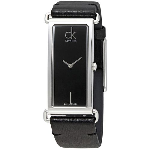 K0I23102 Women's Citified Black Leather Strap Watch - Calvin Klein - Modalova