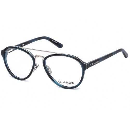 Men's Eyeglasses - Navy Havana Aviator Acetate Full Rim / CK18511 412 - Calvin Klein - Modalova