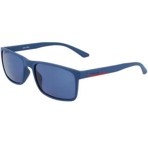 Men's Sunglasses - Blue Lens Matte Navy Acetate Frame / CK21508S 410 - Calvin Klein - Modalova
