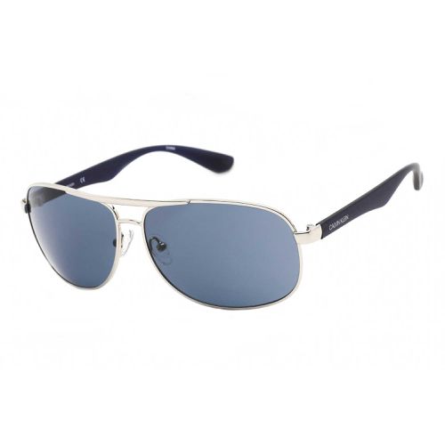 Men's Sunglasses - Silver Rectangular Metal Frame / CK19315S 045 - Calvin Klein - Modalova