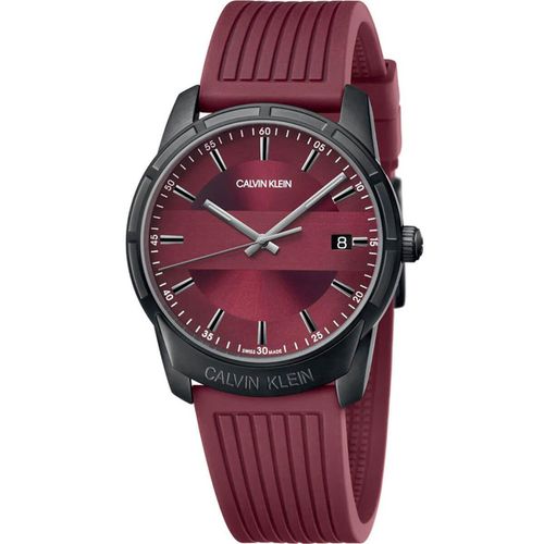 Men's Quartz Watch - Evidence Red Silicone Rubber Strap / K8R114UP - Calvin Klein - Modalova