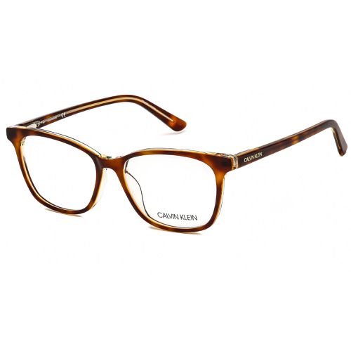 Women's Eyeglasses - Tortoise/Crystal Yellow Rectangular / CK20509 241 - Calvin Klein - Modalova