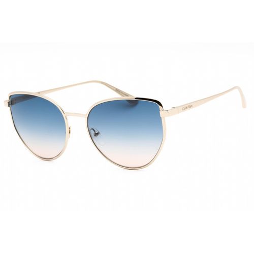 Women's Sunglasses - Gold Frame Gradient Blue Brown Lens / CK22113S 719 - Calvin Klein - Modalova