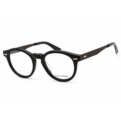 Unisex Eyeglasses - Black Round Full Rim Frame Clear Lens / CK21518 001 - Calvin Klein - Modalova