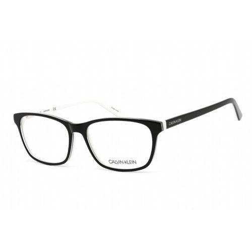 Unisex Eyeglasses - Black/White Acetate Rectangular Frame / CK18515 002 - Calvin Klein - Modalova
