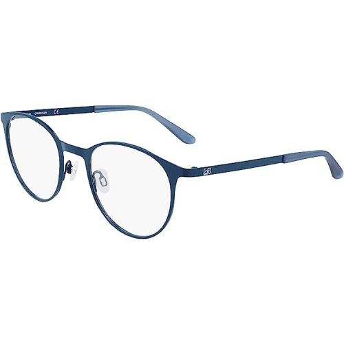 Unisex Eyeglasses - Navy Metal Round Frame / CK21117 410 - Calvin Klein - Modalova
