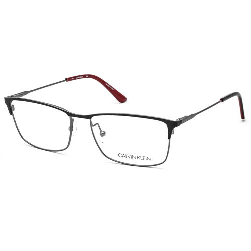 Unisex Eyeglasses - Satin Black Rectangular Metal Frame / CK18122 001 - Calvin Klein - Modalova